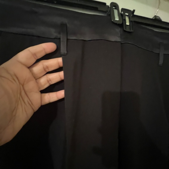 H&M WOMENS SIZE 20 BLACK PLEATED TUXEDO PANTS  SATIN STRIPE + WAISTBAND - Picture 8 of 13
